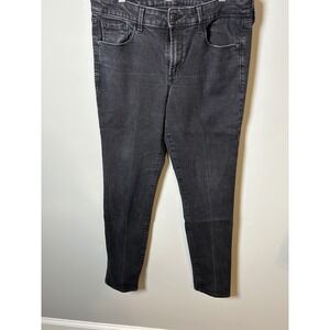 Old Navy Power Straight Jeans Womens 12 Tall Washed Black High Waisted Stretch
